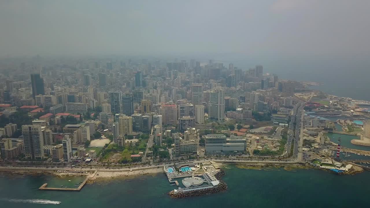 베이루트 상승 드론 뷰