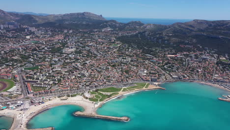 aérea marseilla sur distritos día soleado playa del prado parque nacional de calanques