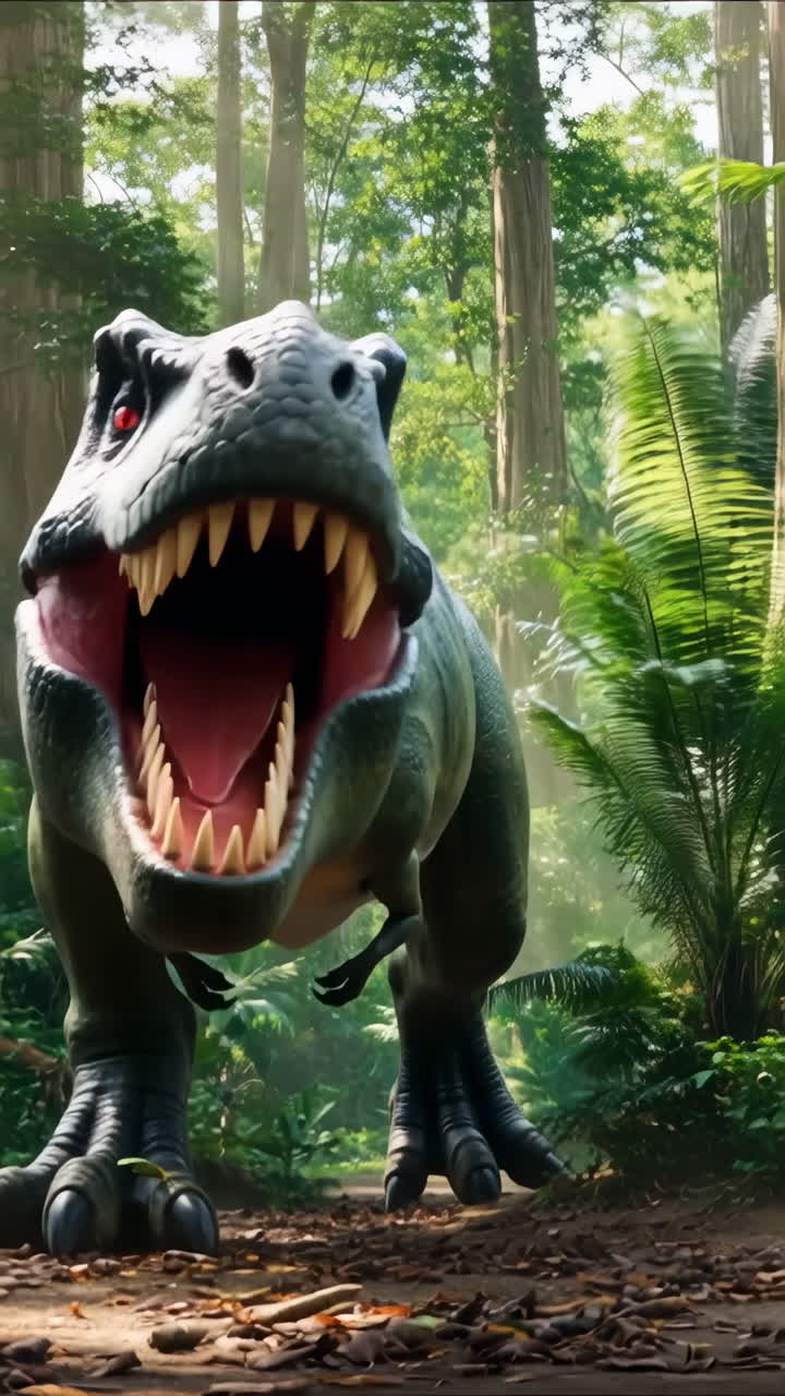 Tyrannosaurus Rex, a Prehistoric Predator in the Jungle