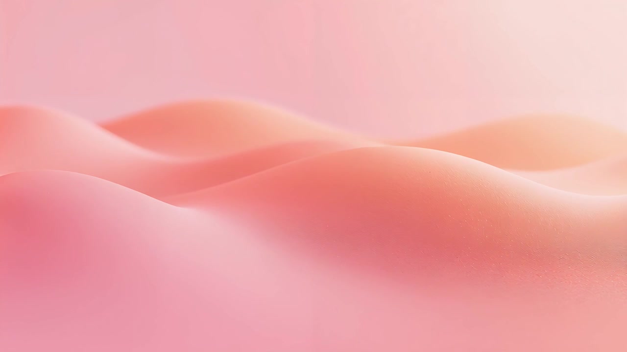 Shifting blush pastel mounds revealing fuller ensemble in studio, soft morphing, warm highlight