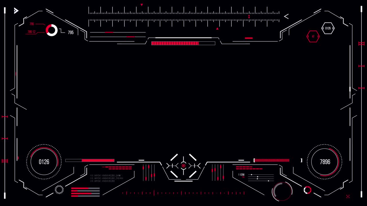 Futuristic user interface with HUD and infographic elements.