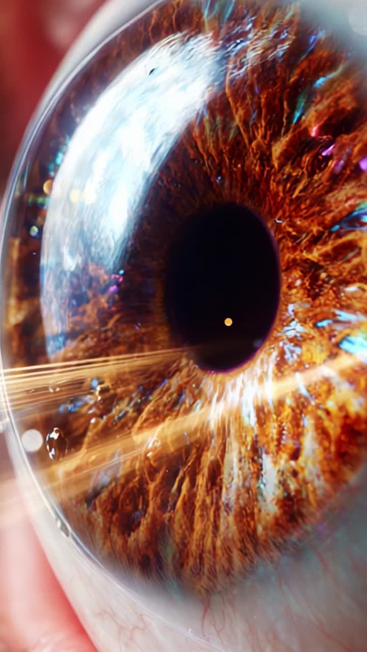 A Stunning Close-Up of an Eye with Rich Color Details Highlighting the Unique Patterns and Reflections Within the Iris and Pupil in High Definition Quality