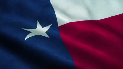 la bandera del estado de texas ondeando en el viento. la bandera nacional de texas. el signo del estado de texas animación de bucle sin costuras. 4k