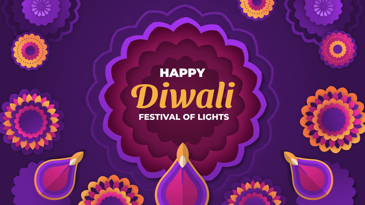 celebración de diwali - diseño de corte de papel