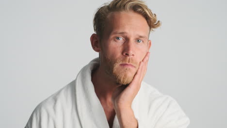 Handsome-man-in-bathrobe-posing