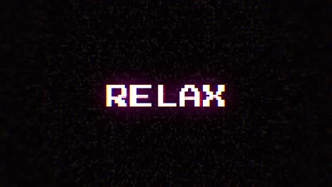 inyección intencional de artefactos digitales fx animación, decodificación de un ruidoso texto codificado de 8 bits: relajarse