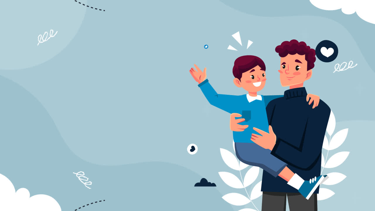 gráfico de movimiento de fondo de dia dos pais plano