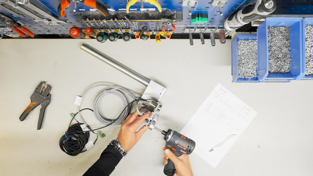 Premium stock video - Flatlay top down engineer constructing design ...