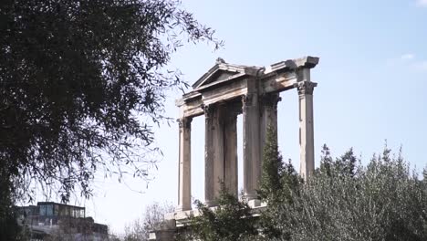 shot of a top of the monument from the time of the greek era in athens