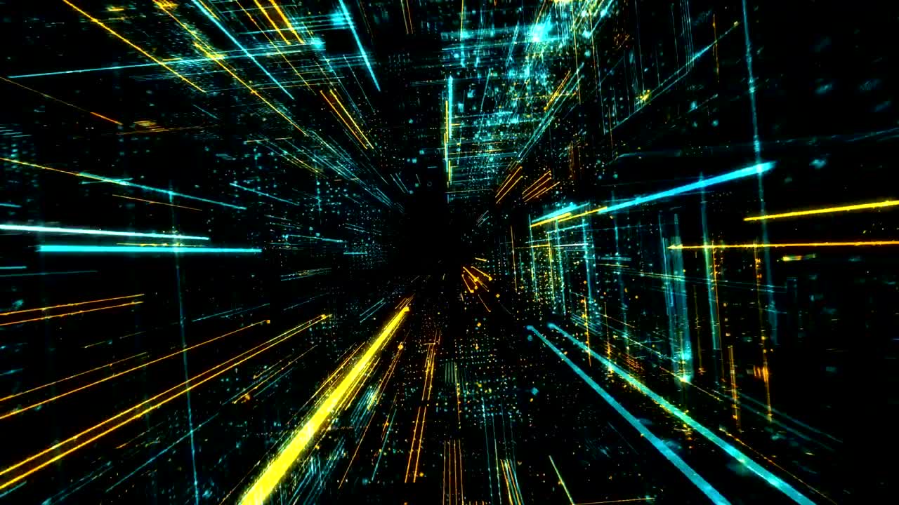 transferencia de datos y tecnología futura, fondo del concepto de seguridad cibernética, resumen de internet digital de alta velocidad. borrón de movimiento. renderización 3d 4k bucle