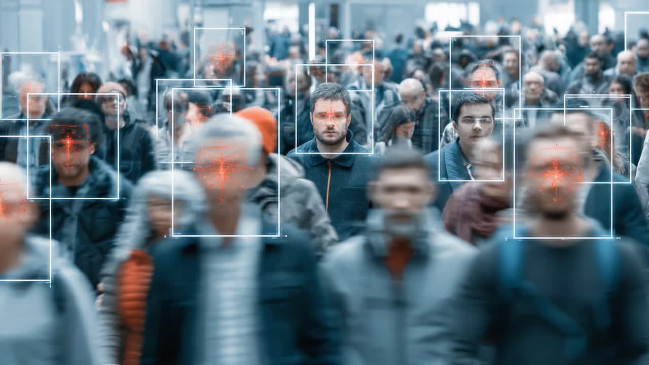 A Crowd Identified: Exploring the Intersection of Facial Recognition Technology and Human Movement in a Bustling Urban Environment
