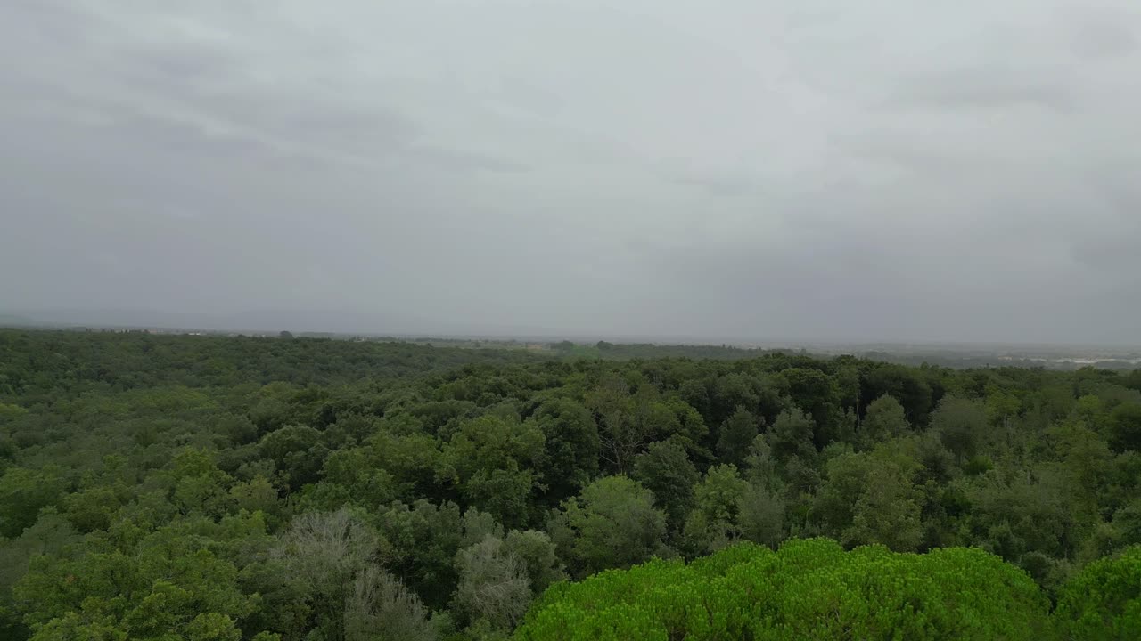 올리브 그로브, 토스카니, 이탈리아 위의 구름이 가득한 하늘