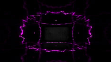 4k luces de neón púrpura brillantes en el escenario - video de stock en bucle