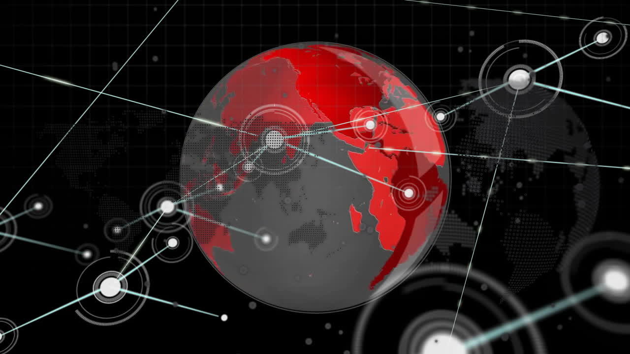 animación de la red de conexiones en todo el mundo