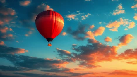 sunset hot air balloon. a vibrant hot air balloon ascends into a sky painted with warm hues during sunset, creating a stunning visual spectacle.