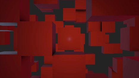 cubo abstracto de fondo movimiento aleatorio, animación en bucle 3d. cajas de colores abstractos de fondo. bucle sin costuras de fondo de cubos abstractos. cubos rojos