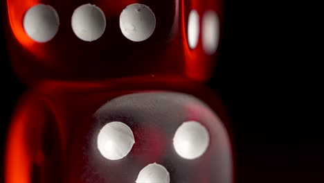 close-up of red dice