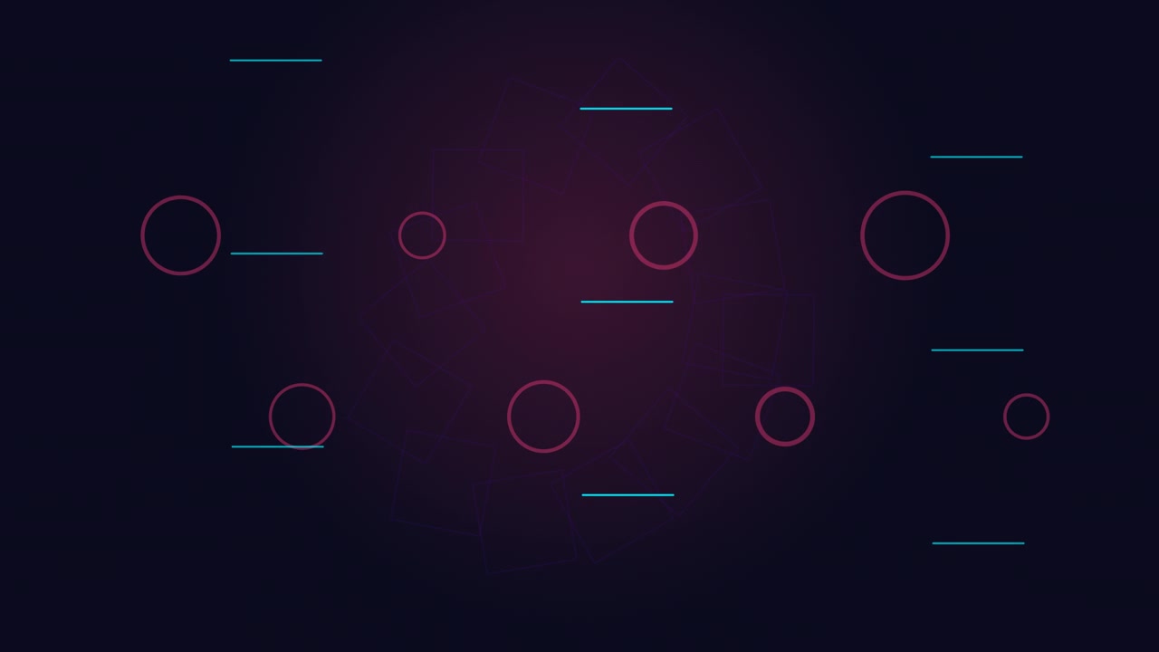 Abstract Motion Graphics with Floating Circles and Geometric Lines