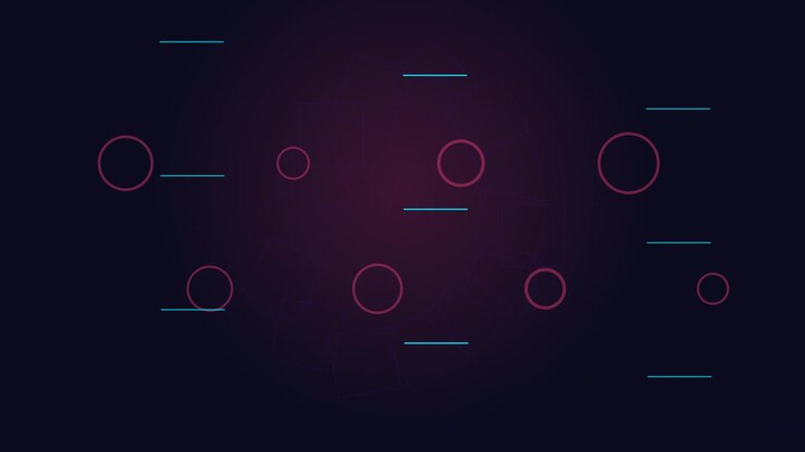 Abstract Motion Graphics with Floating Circles and Geometric Lines