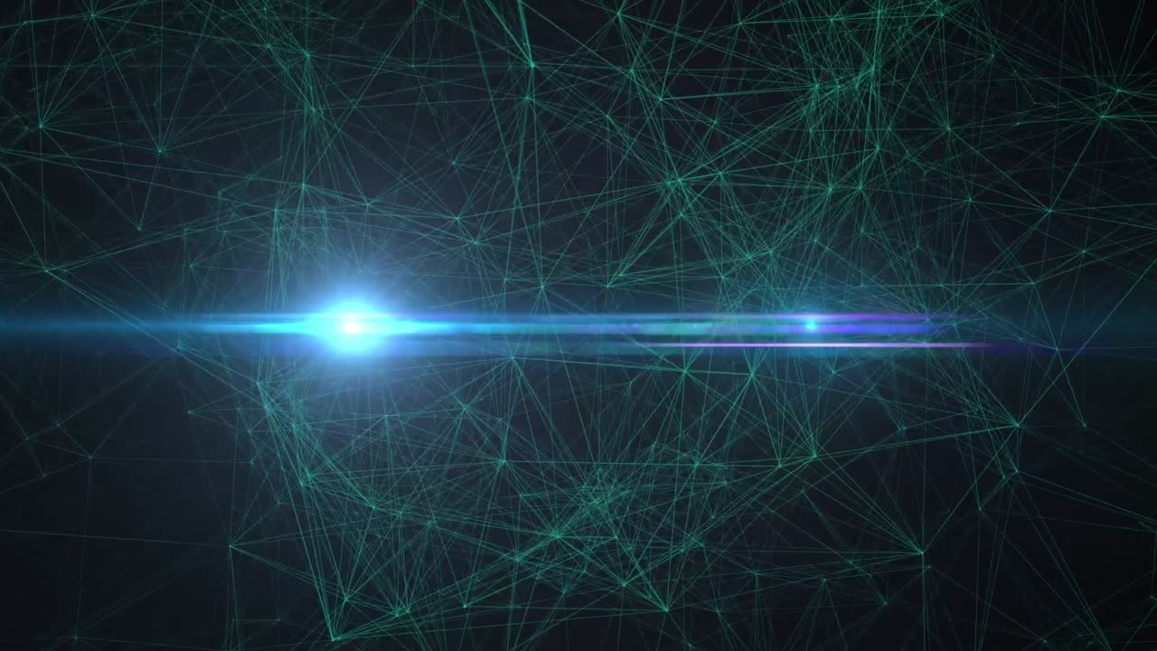 Animation of network of connections and data processing