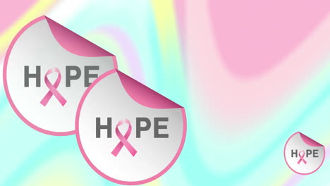 animation of breast cancer awareness texts on colourful background