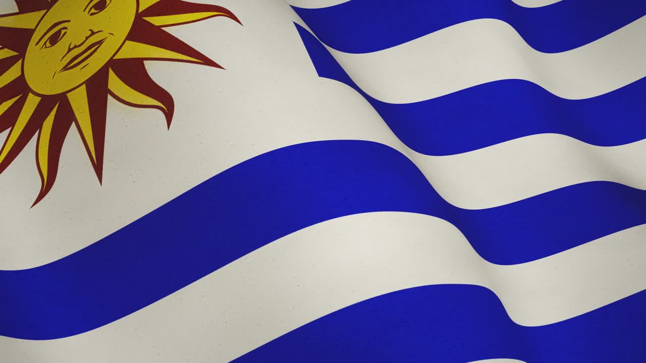 우루과이 배경 발이 흔들리는 국가 애국심 - 원활한 비디오 루프 애니메이션