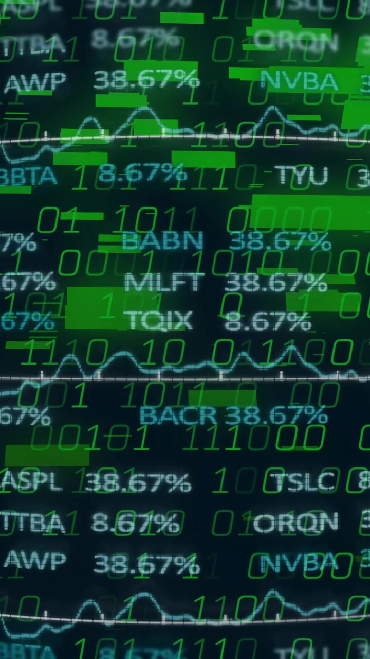 Displaying financial statistics and stock market data in digital animation interface