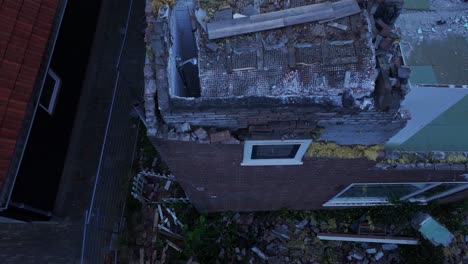 Municipality-of-Hendrik-Ido-Ambacht,-Netherlands.-Reveal-of-destroyed-home