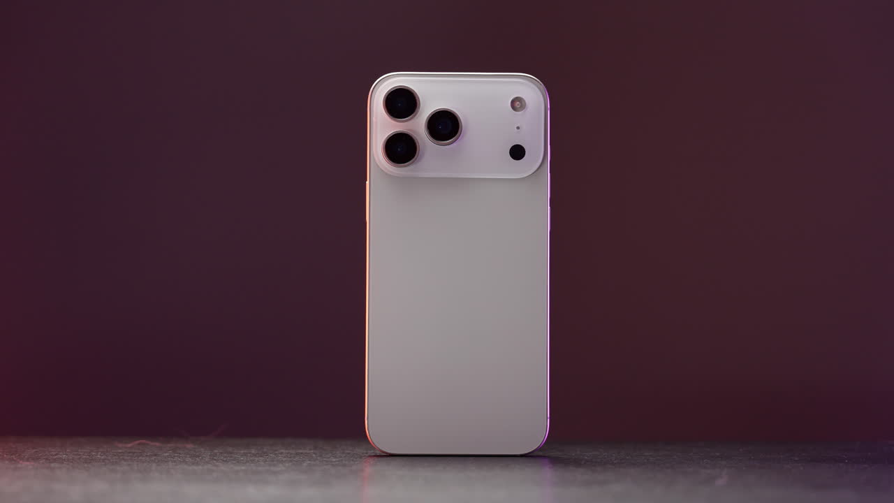 Back view of a modern smartphone with multiple cameras