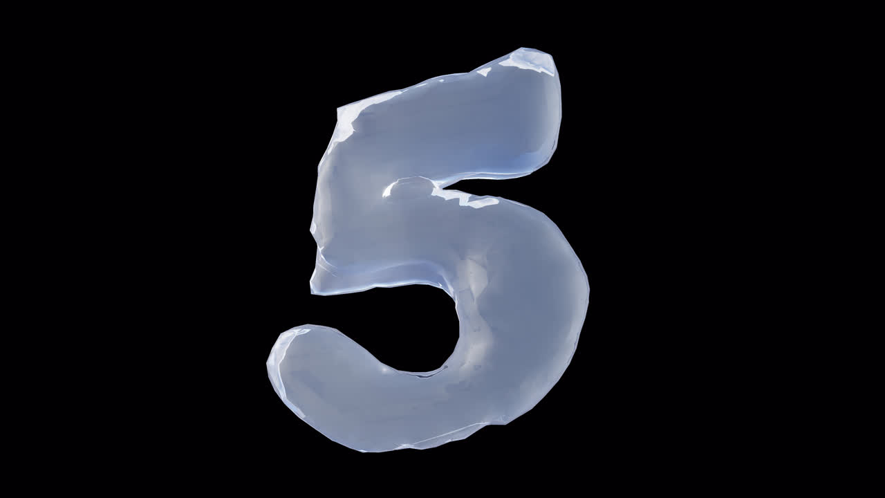Numero liquido 5 su sfondo trasparente