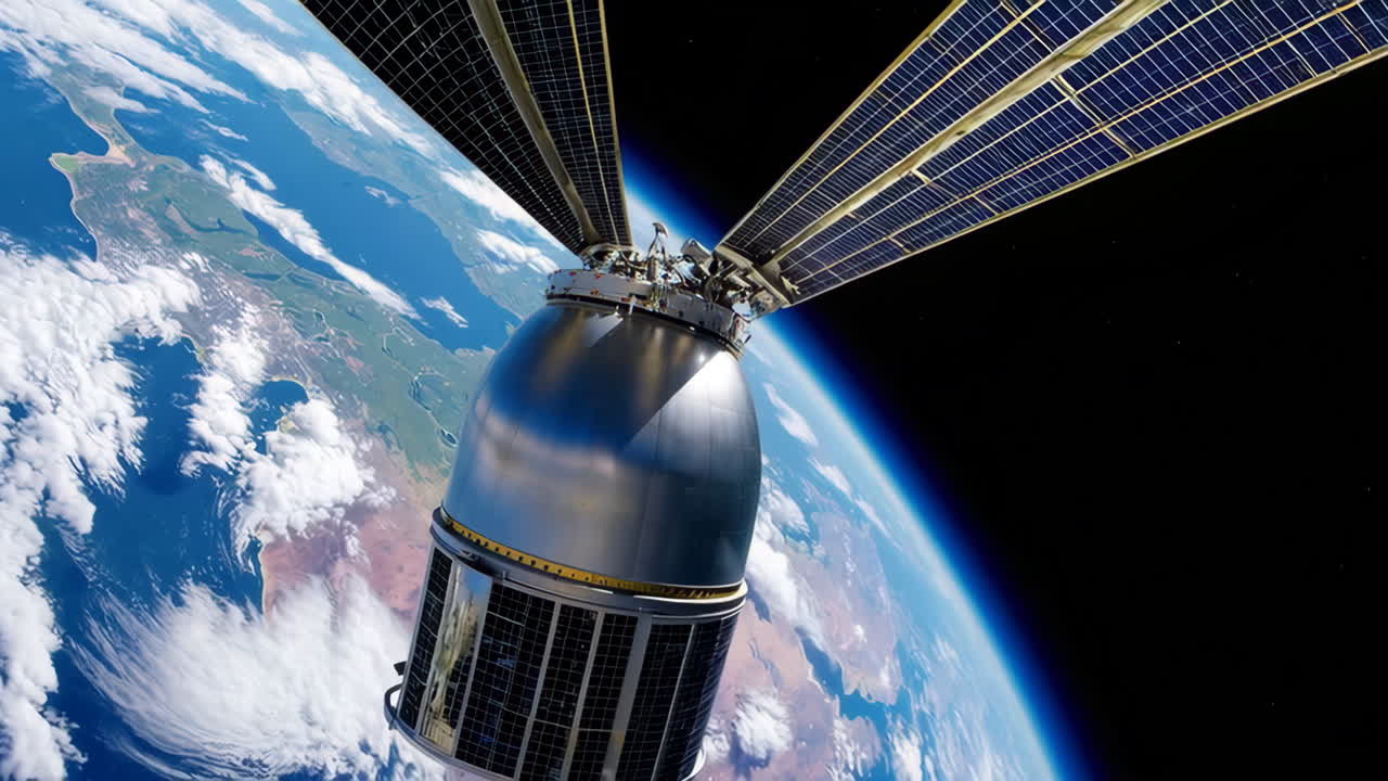 estación espacial en órbita alrededor de la tierra