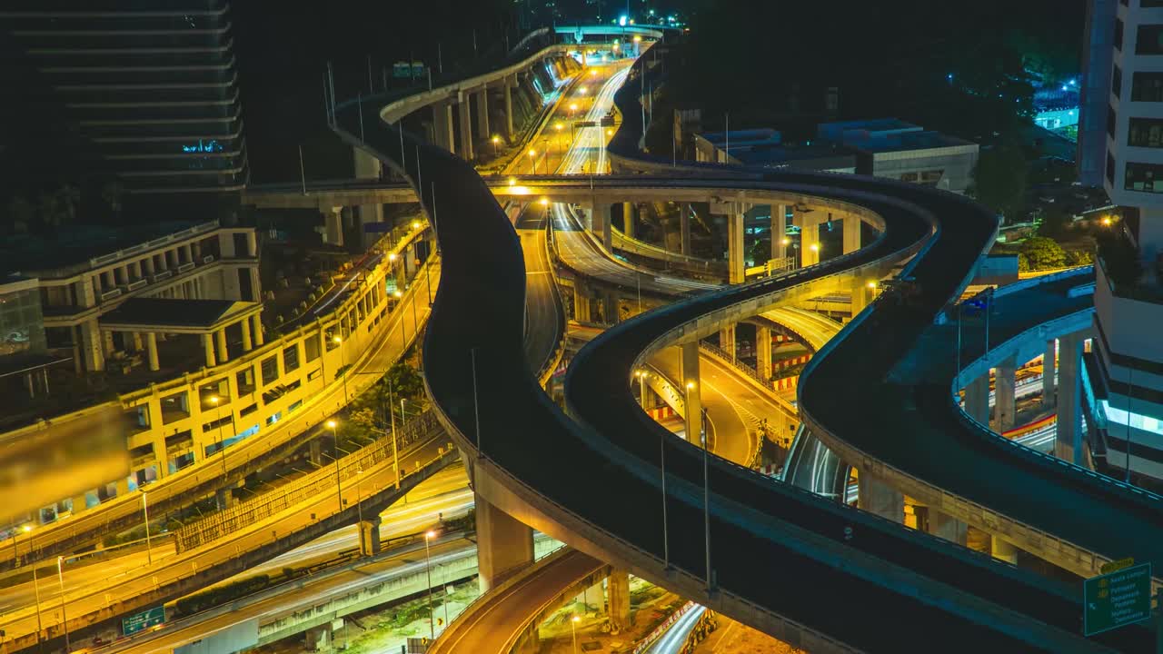 Timelapse footage of Dash Highway ( Damansara Shah Alam Elevated Highway) Multilevel highway structure The Most Complicated Interchange in Southeast Asia