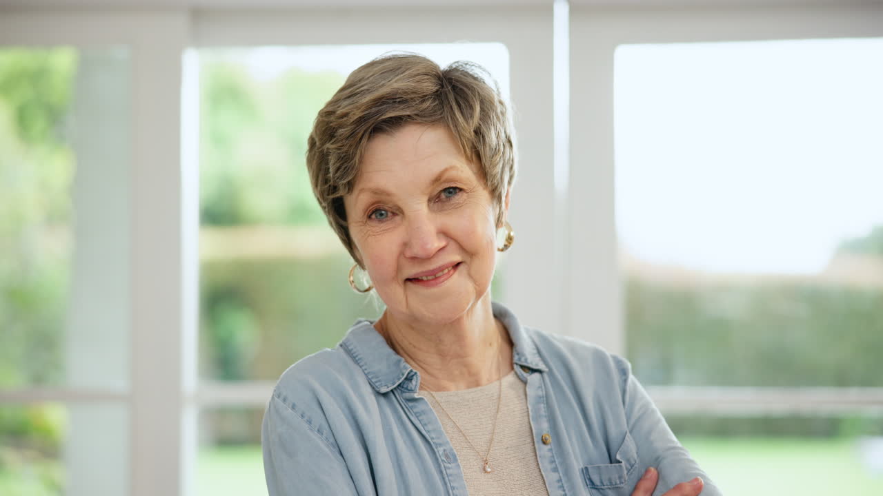Retirement, happy and face of senior woman