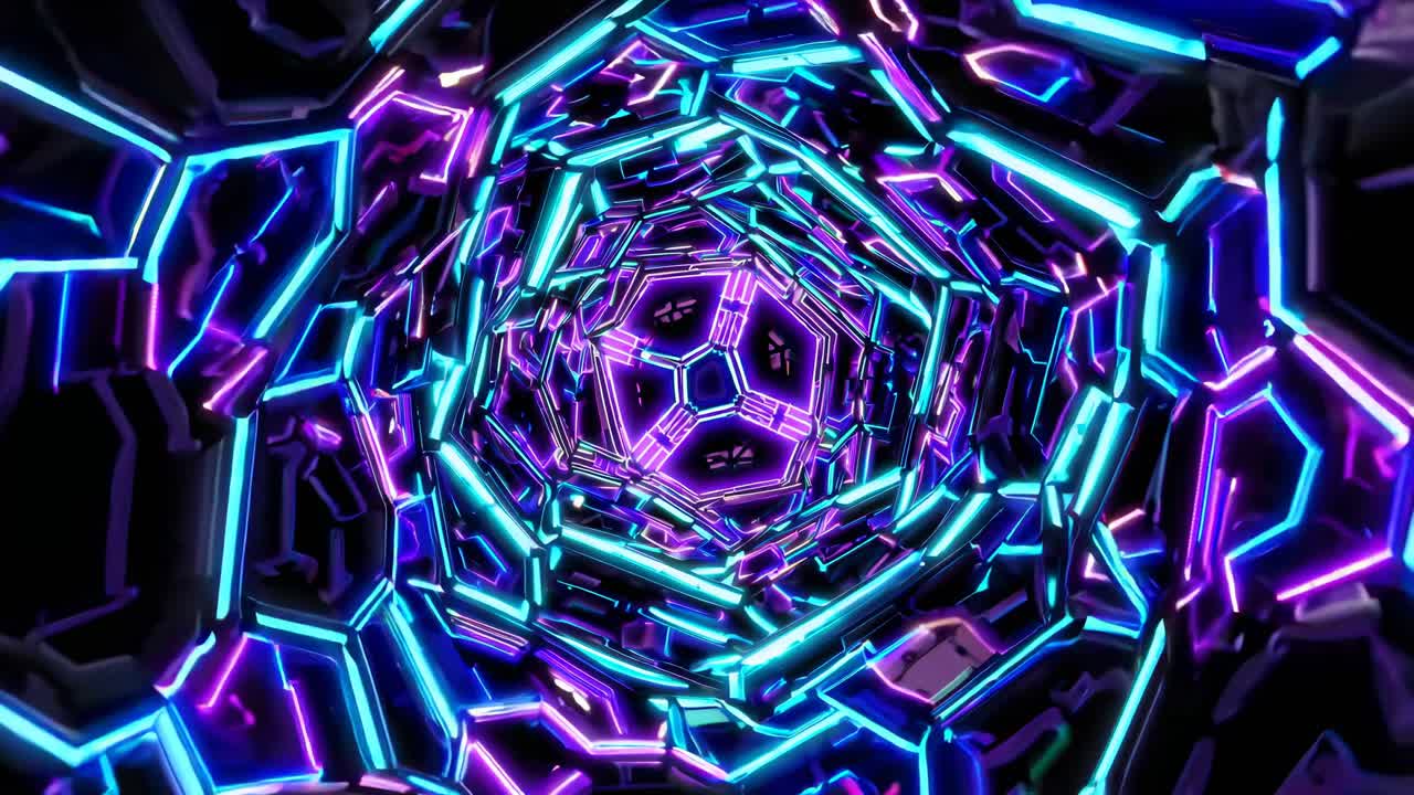 imágenes de túnel geométrico de neón