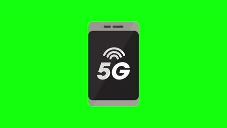 el teléfono celular 5g de color icono móvil antena plana 10 animaciones pantalla verde tecla de croma