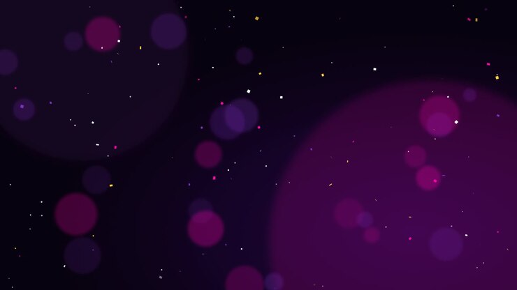 Abstract Purple Background with Floating Particles and Bokeh Lights
