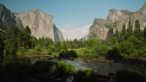 Lapso-De-Tiempo-De-La-Tarde-En-La-Vista-Del-Valle,-Parque-Nacional-De-Yosemite,-Verano-4k