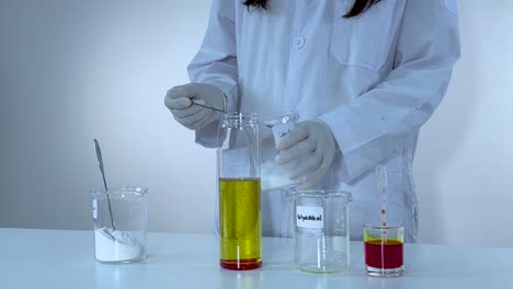 scientist conducts a colorful lava lamp experiment