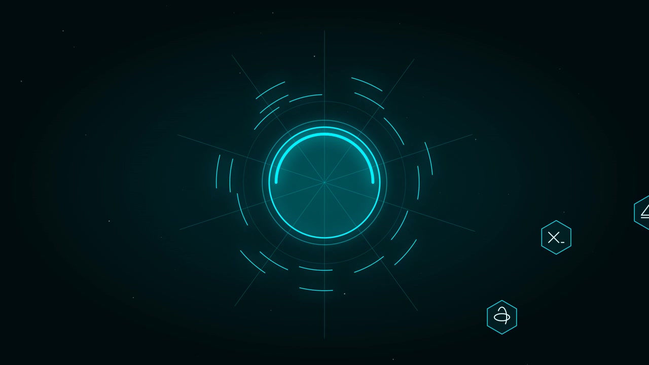 Futuristic Digital Interface with Rotating Circular Loading Element