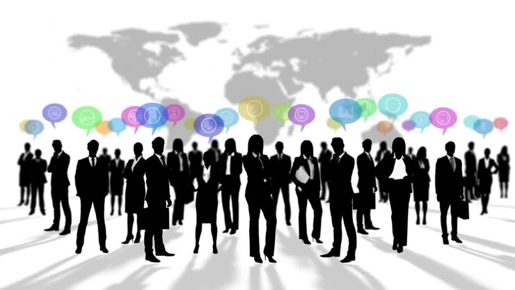 Silhouette nere di persone d'affari