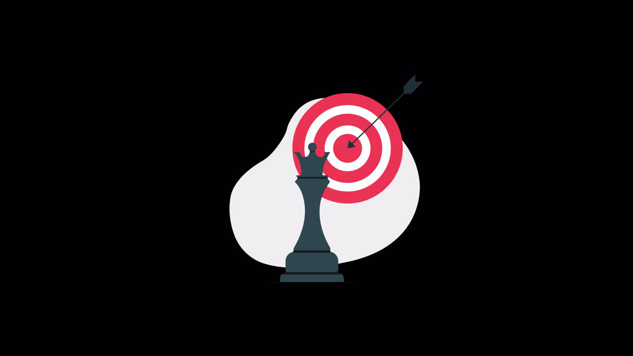 Animated Chess Piece and Arrow Hitting Target