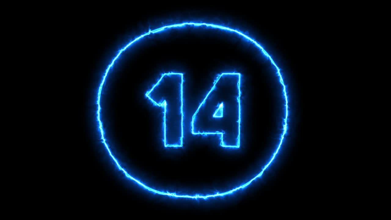 Neon shiny countdown seconds