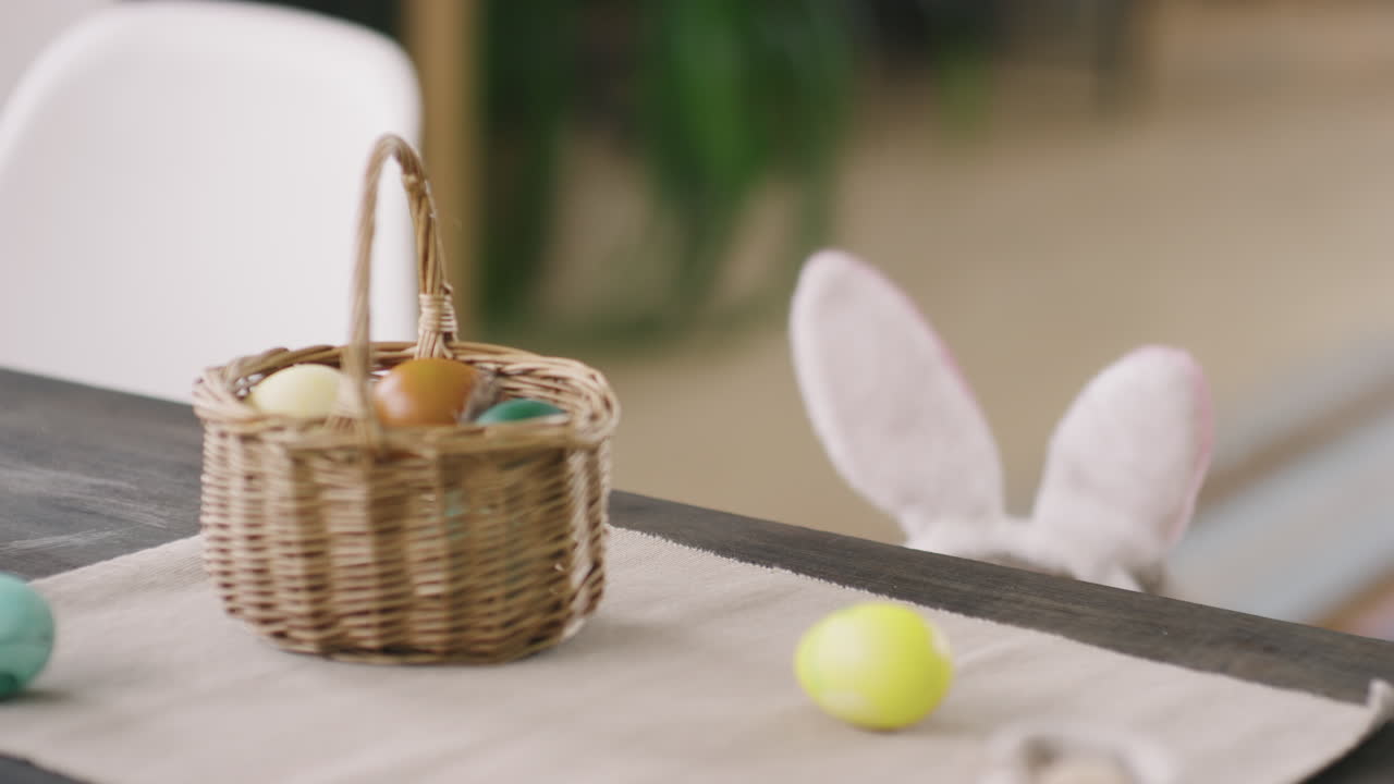 Playful Cute Boy Stealing Easter Egg