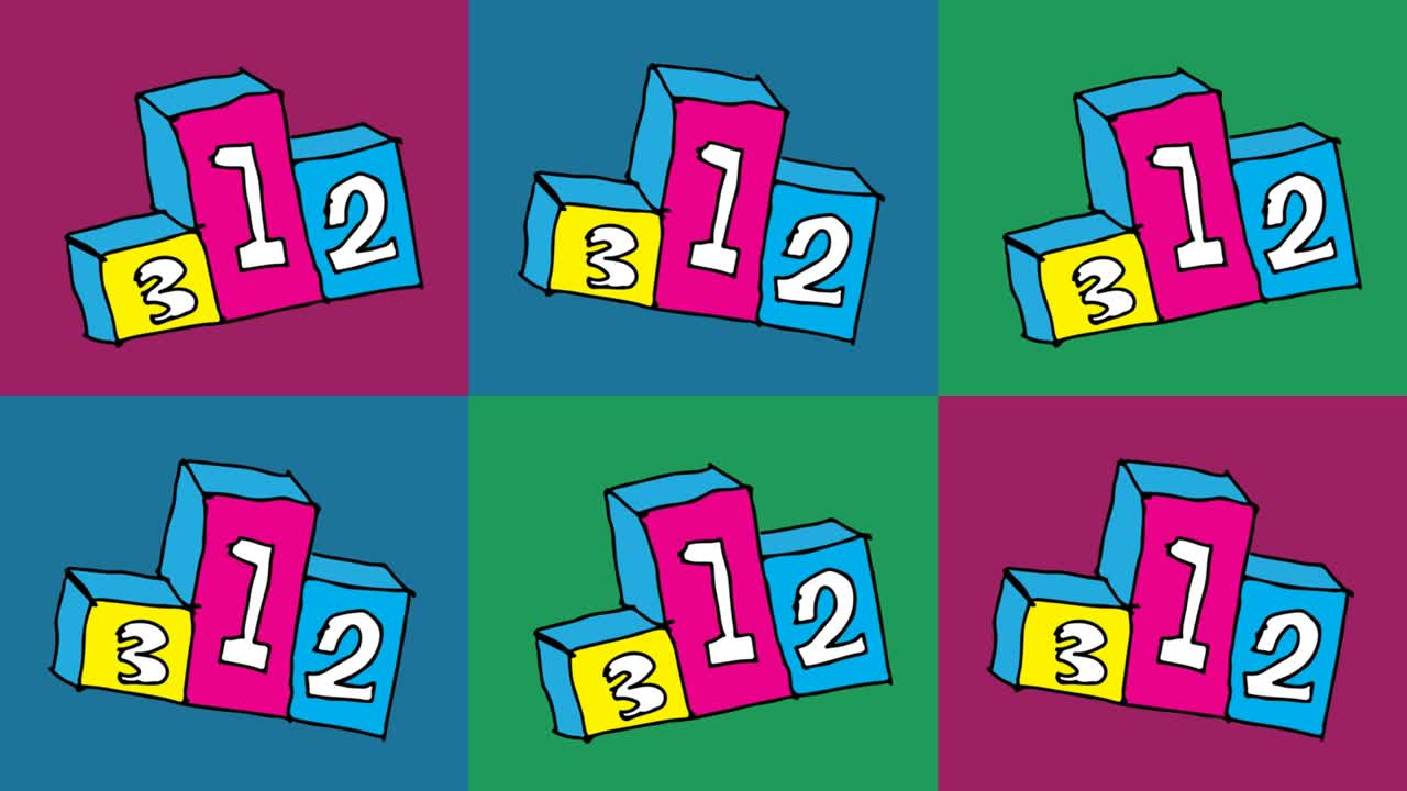 kids drawing pop art seamless background with theme of podium