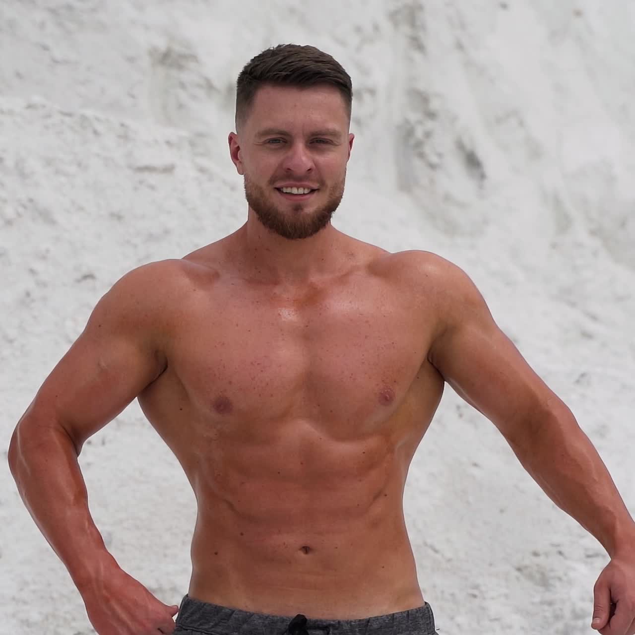 Good looking bodybuilder posing