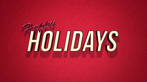 Vintage-paper-style-Happy-Holidays-on-distressed-red-background