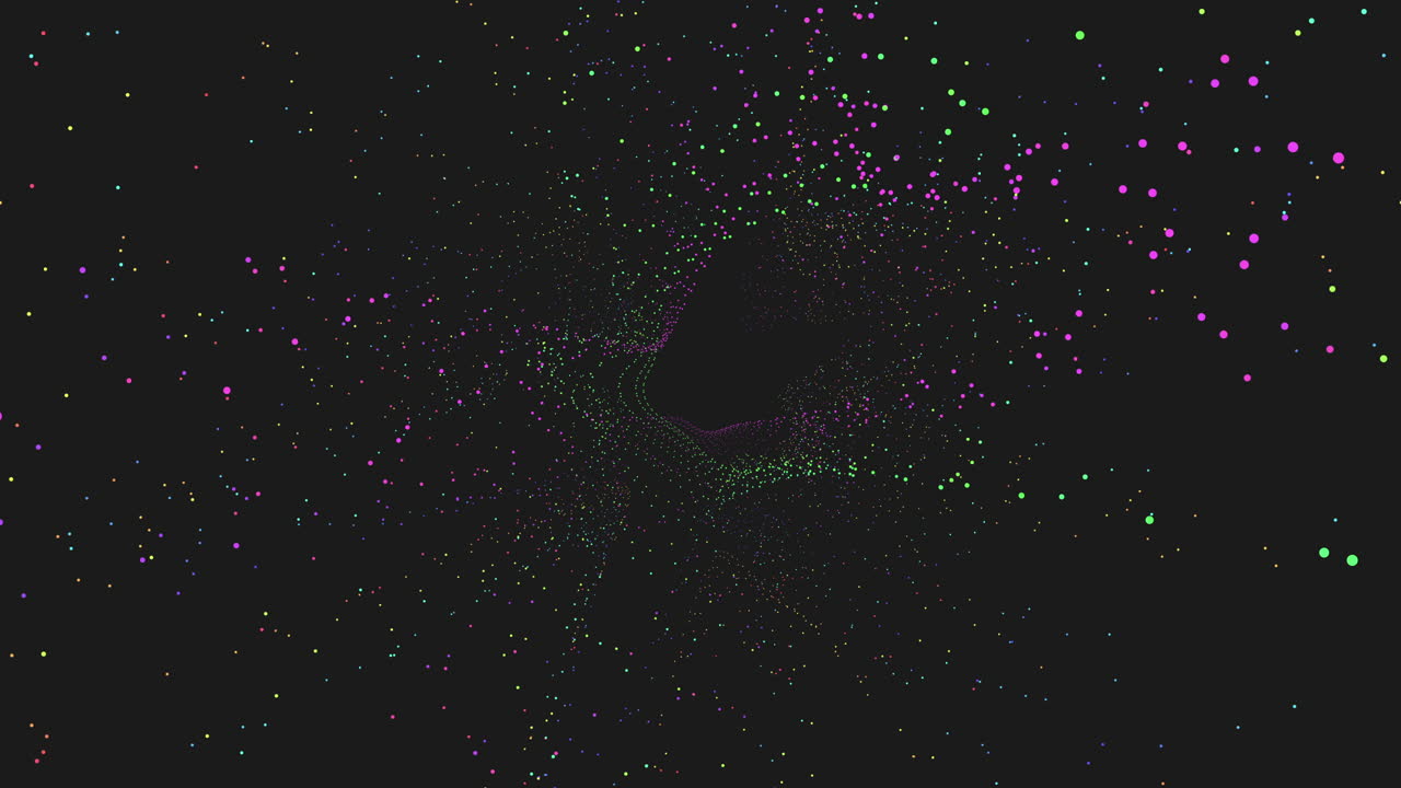 어두운 구에 네온 무지개 먼지와 함께 어두운 깊은 은하