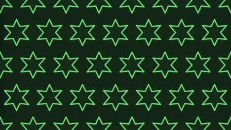 circular green stars on black a seamless pattern design