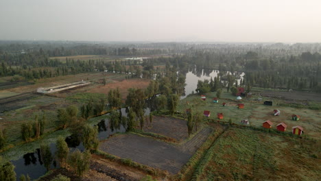 Aerial-view-of-Xochimilco-lake-in-Mexico-city