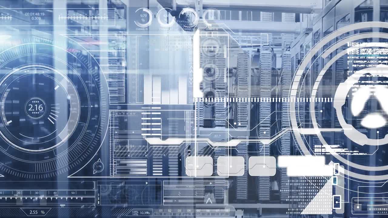 Animation of scopes scanning and data processing over building